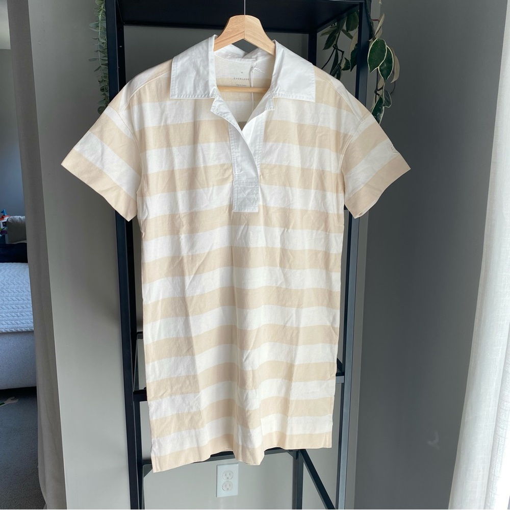 NWT Everlane Organic Cotton Striped Polo Mini Dress
